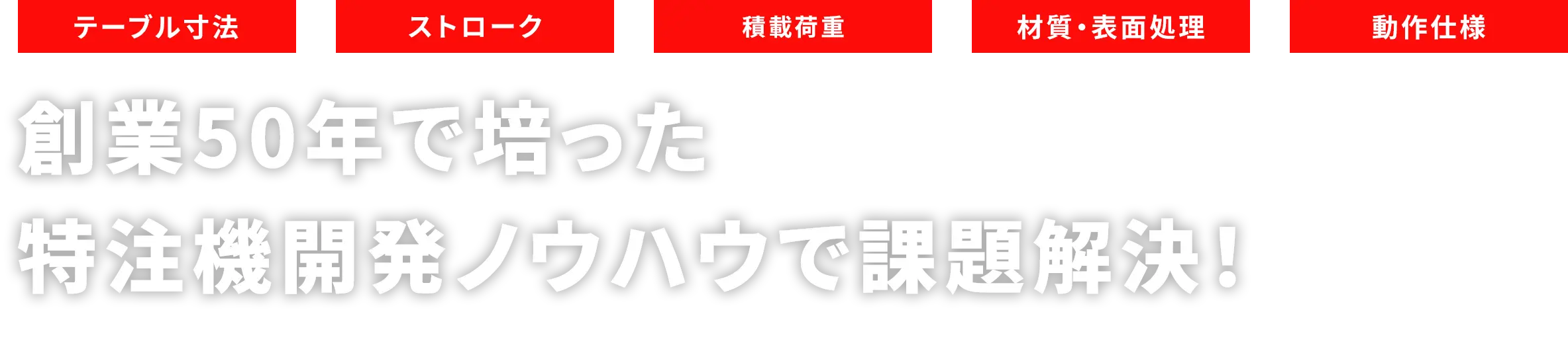 創業50年で培った特注機開発ノウハウで課題解決！